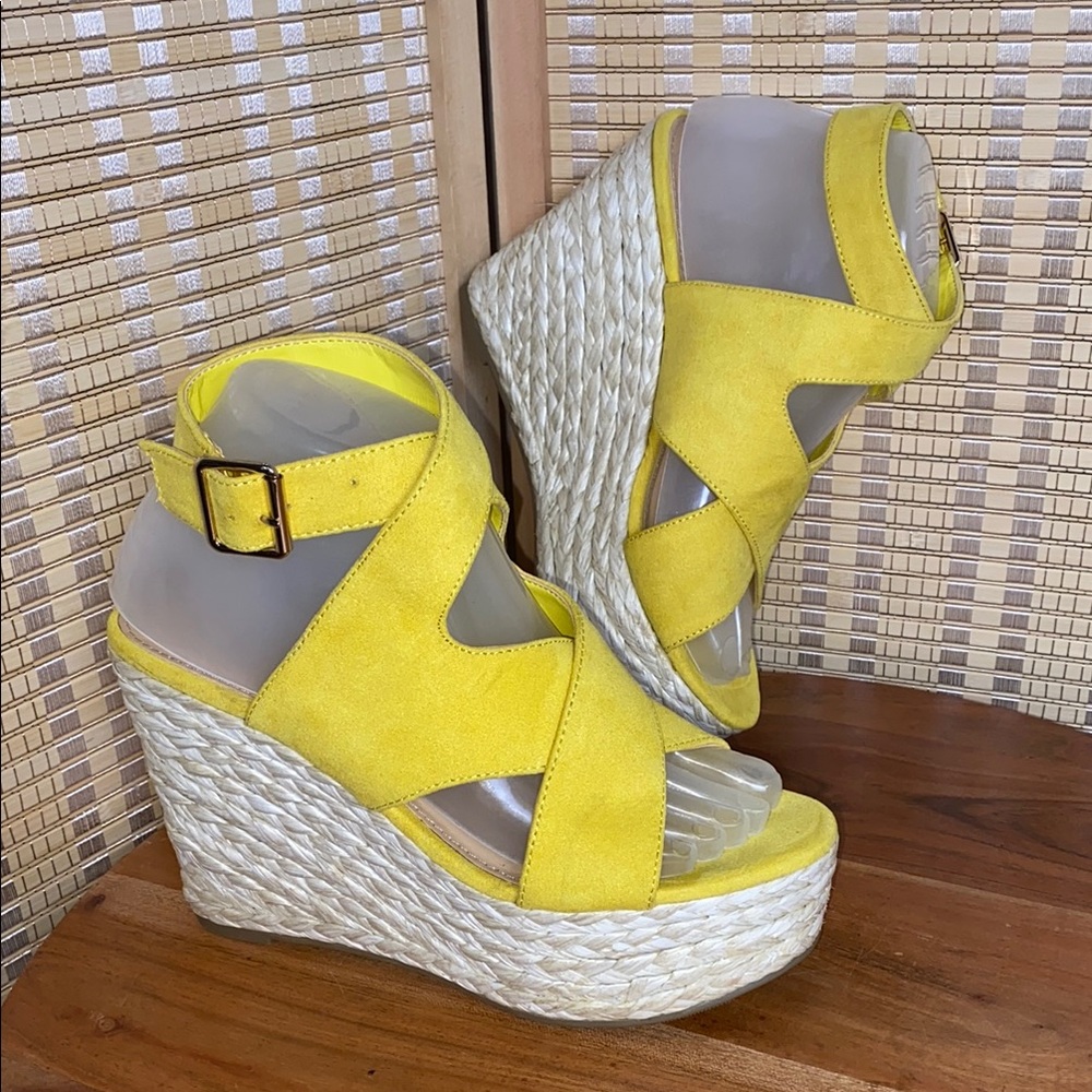 Just Fab Leonie Espadrille Wedge Sandals Size 7